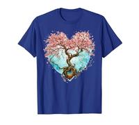 Fleur de Cerisier Japonaise Style Japonais Années 90 Forme T-Shirt, Homme, Bleu Royal, M