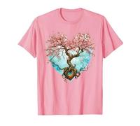 Fleur de Cerisier Japonaise Style Japonais Années 90 Forme T-Shirt, Homme, Rose, L