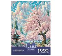 Fleur de Cerisier Puzzle 1000 Pièces Educa Jouet en Bois Divertissement Créatif De l'art De La Décoration Jeu Éducatif Challenge Toy pour Adultes Et Enfants À Partir De 12 Ans 38x26cm/1000pcs
