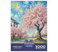 Fleur de Cerisier Puzzles 1000 Pieces Cadeau Unique Fiori Piante Bellissimo Jeu Éducatif Challenge Toy À De Qualité Supérieure Peinture Art pour Adultes Et Enfants À Partir De 12 Ans 38x26cm/1000pcs