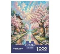 Fleur de Cerisier Puzzles 1000 Pieces Cadeau Unique Jeu Éduchatif Challenge Toy À De Qualité Supérieure Peinture Art pour Adultes Et Enfants À Partir De 12 Ans 38x26cm/1000pcs