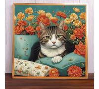 Fleur de Chat Idiot Puzzle 120 Pièces Adultes, 45x45cm DIY Puzzle Impossible Jeu de Création et Logique, Puzzles Classiques pour Adultes et Enfants de 12 Ans et Plus