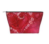Fleur de Coeur de la Saint-Valentin, Trousse de Toilette Trousse de Maquillage Sac à cosmétiques Trousse de Toilette de Voyage Portable