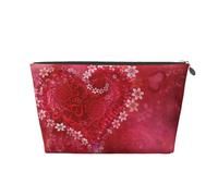 Fleur de Coeur de la Saint-Valentin, Trousse de Toilette Trousse de Maquillage Sac à cosmétiques Trousse de Toilette de Voyage Portable