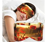 Fleur de coquelicot, Masque de sommeil pour la maison, les voyages et le travail posté, couvrant entièrement les yeux et bloquant la lumière
