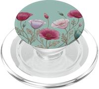 Fleur de Coquelicot Pastel Jardin botanique printanier PopSockets PopGrip pour MagSafe