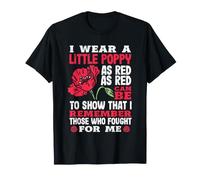 Fleur de Coquelicot Rouge commémoratif des Anciens Combattants « Lest We Forget » T-Shirt
