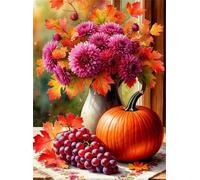 Fleur de courge Raisin Puzzle de 120 Pièces pour Adultes, 25x20cm Puzzles Classiques 120 pièces Adultes, Puzzle Stimulant Parfait pour Les Soirées de Jeu