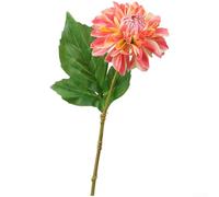 Fleur de dahlia en soie, tige unique de 32 cm pour décoration de mariage, bureau à domicile et accessoires de photographie, texture réaliste avec tige métallique flexible, teinture faite à la main