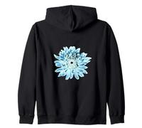 Fleur de dahlia vert menthe et bleu sarcelle Sweat à Capuche