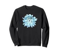 Fleur de dahlia vert menthe et bleu sarcelle Sweatshirt
