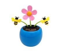 Fleur de danse à énergie solaire - fleurs de danse solaire têtes tremblantes | Décorations de voitures | Trois fleurs de fleurs de pomme en dollars | Accessoires Sunflower Carr | Cadeau créatif pour l