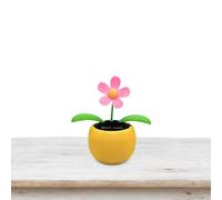Fleur de danse à énergie solaire - fleurs de danse solaire têtes tremblantes | Décorations de voitures | Trois fleurs de fleurs de pomme en dollars | Accessoires Sunflower Carr | Cadeau créatif pour l