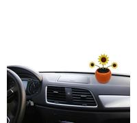 Fleur de danse à énergie solaire - fleurs de danse solaire têtes tremblantes | Décorations de voitures | Trois fleurs de fleurs de pomme en dollars | Accessoires Sunflower Carr | Cadeau créatif pour l