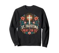 Fleur de dévotion catholique de Sainte Faustine Sweatshirt