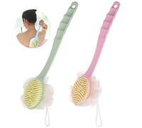 Fleur de Douche avec Manche Long Manche Brosse de Bain à Suspendre Brosse Dos Suspendue Brosse Longue Poignée Brosse de bain Pour L exfoliation La Peau pour Femmes et Hommes Loofah Exfoliante 2 pièces