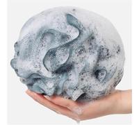 Fleur De Douche Boule de bain grande taille, serviette douche, éponge moussante en maille, gommage corporel, brosse exfoliante for le dos, outils à bulles(Blue)
