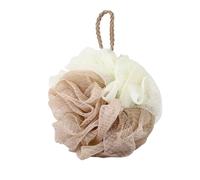 Fleur De Douche Boules de Pouf éponge bain luffa douche, 3 pièces, for le lavage du corps, exfoliant, épurateur en maille for hommes et femmes(Khaki)