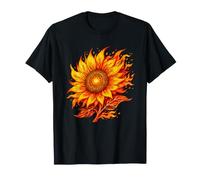 Fleur de feu de Tournesol brûlant l'esthétique Estivale T-Shirt