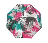Fleur De Feuille De Cru Parapluie Pliable Pliant à Ouverture Automatique Parapluies Pliant Coupe-Vent pour Voyager Plage Femmes Enfants Homme Fille