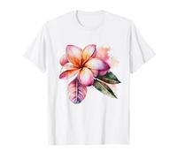 Fleur de frangipanier rose Plumeria Hawaï Maui Aloha Surfer T-Shirt