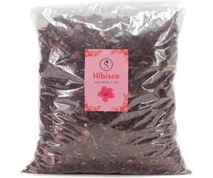 Fleur de Jamaïque, 1 kg d'Hibiscus Premium de qualité extra en état naturel pour infusion froide de thé detox, Hibiscus qui aide au régime de manière sûre, efficace et naturelle (1000g) (1000 g)