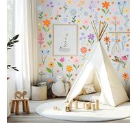 Fleur de Jardin Tournesol Autocollant Mural Chambre d'enfant Fleur Colorée Autocollant Mural Salon Chambre Couloir Autocollant Mural Canapé Fond Autocollant Mural Décoration Murale (Fleur)