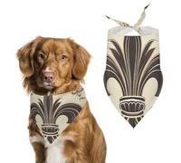 Fleur-de-Lis and Coat Arms Écharpe pour animal domestique Imprimé chevalier Écharpe triangulaire en polyester - Taille unique (70,1 x 30 cm)