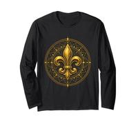 Fleur de Lis Cercle Emblème héraldique Œuvre d'art Manche Longue