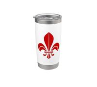 Fleur de Lis Fleur de Lis Symbole de l'Héraldique Française France Gobelet isotherme en acier inoxydable double paroi