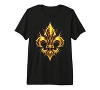 Fleur de Lis Heraldique Emblème Art Foi T-Shirt Haut de Gamme
