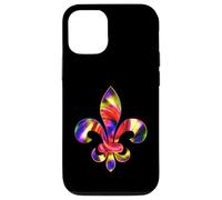 Fleur De-Lis Mardi Gras Carnaval Symbole New Orlean Tie Dye Coque pour iPhone 12/12 Pro