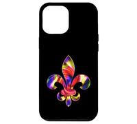Fleur De-Lis Mardi Gras Carnaval Symbole New Orlean Tie Dye Coque pour iPhone 12 Pro Max