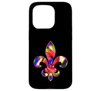 Fleur De-Lis Mardi Gras Carnaval Symbole New Orlean Tie Dye Coque pour iPhone 15 Pro