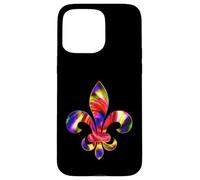 Fleur De-Lis Mardi Gras Carnaval Symbole New Orlean Tie Dye Coque pour iPhone 15 Pro Max