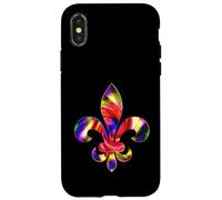 Fleur De-Lis Mardi Gras Carnaval Symbole New Orlean Tie Dye Coque pour iPhone X/XS
