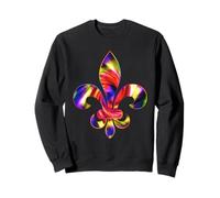 Fleur De-Lis Mardi Gras Carnaval Symbole New Orlean Tie Dye Sweatshirt
