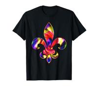 Fleur De-Lis Mardi Gras Carnaval Symbole New Orlean Tie Dye T-Shirt