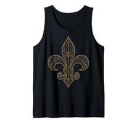 Fleur de Lis Ornée Emblème Héraldique Français Art Débardeur