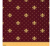 Fleur de lis rembourré Tissus au Metre, Vintage Floral imprimé Tissu 92x150cm chaise, abstrait France Europe culture thème décoratif imperméable Tissu extérieur