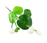 Fleur de lotus artificielle pour aménagement paysager d'aquarium, fabriquée avec un toucher réaliste en polyuréthane, améliore la décoration d'intérieur avec élégance (D23 en blanc)