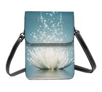 Fleur de Lotus Asiatique Belle Tour Paris Bandoulière Téléphone Portable Sacs à Main pour Femmes, Cuir PU Mignon Imprimé Petit Portefeuille de Téléphone Portable