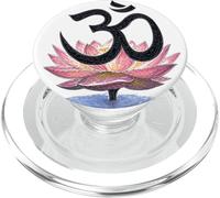 Fleur de lotus avec symbole Aum PopSockets PopGrip pour MagSafe