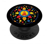 Fleur de Lotus colorée Bouddha Mandala Yoga Spirit PopSockets PopGrip Adhésif