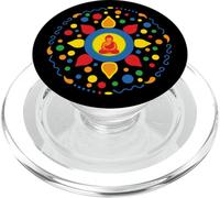 Fleur de Lotus colorée Bouddha Mandala Yoga Spirit PopSockets PopGrip pour MagSafe