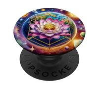 Fleur de Lotus de la Terre Mère PopSockets PopGrip Adhésif