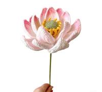 Fleur de lotus délicate faite à la main en laine tricotée pour mariages, maisons, et plus encore (1)