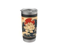 Fleur de Lotus Japonais Zen Bouddhisme Yoga Gobelet isotherme en acier inoxydable double paroi