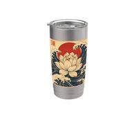 Fleur de Lotus Japonais Zen Bouddhisme Yoga Gobelet isotherme en acier inoxydable double paroi