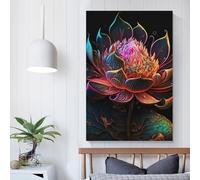 Fleur de lotus, nouvelle toile murale pour chambre à coucher, pour adolescentes, femmes, décoration de salon, 20 x 30 cm